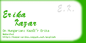 erika kazar business card